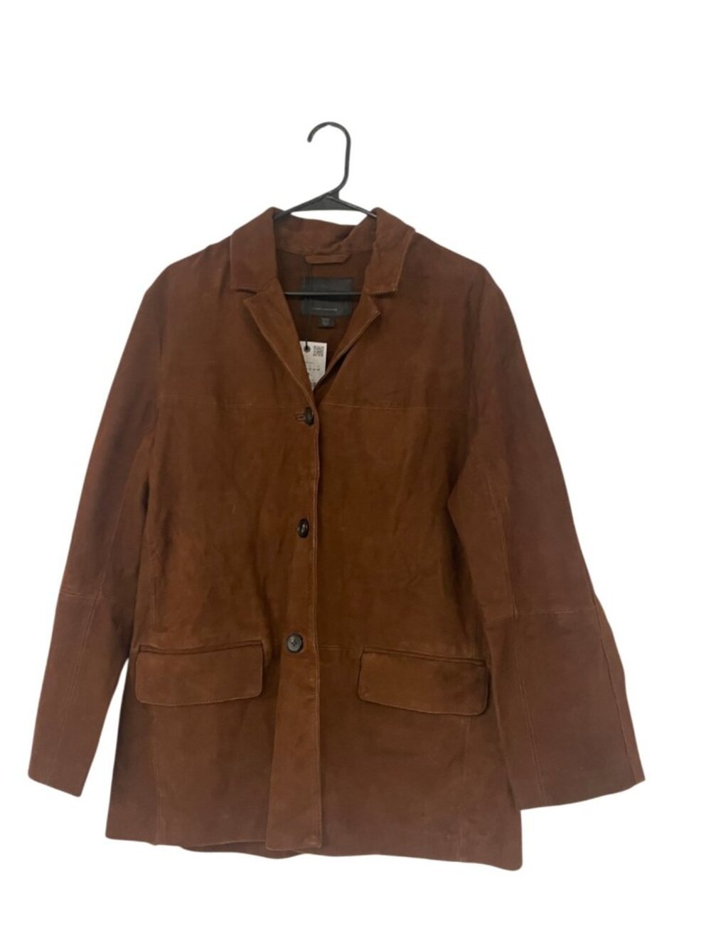 Zara Womens Blazer Jacket Coat Suede Leather M Brown Oversized 1966/244 NWOT - Picture 2 of 14